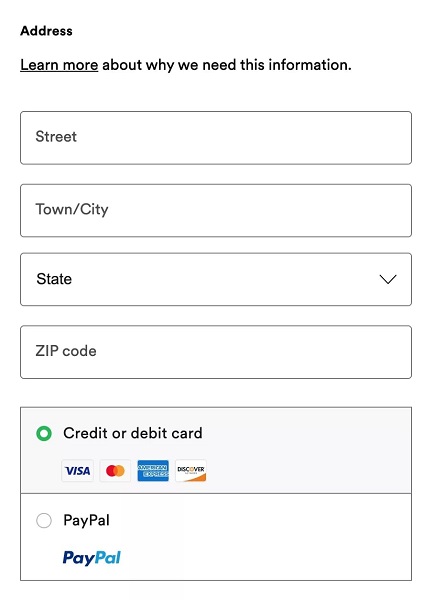 payment options on Spotify option
