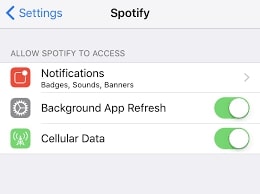 Spotify background app refresh