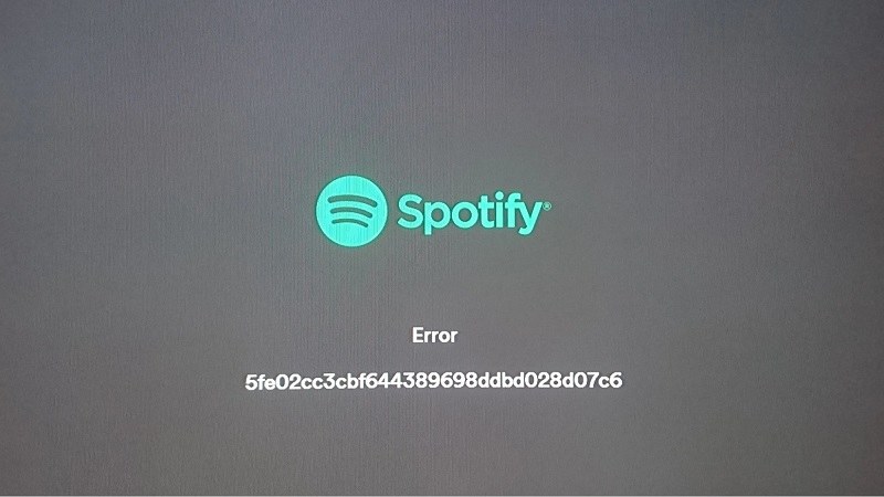 Image of error code on the Spotify app on Playstation