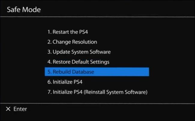 Rebuild database to fix Spotify on  PS4 or PS5