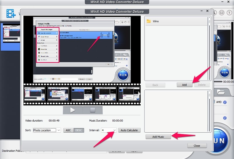 WinX HD Video Converter Deluxe edit slideshow
