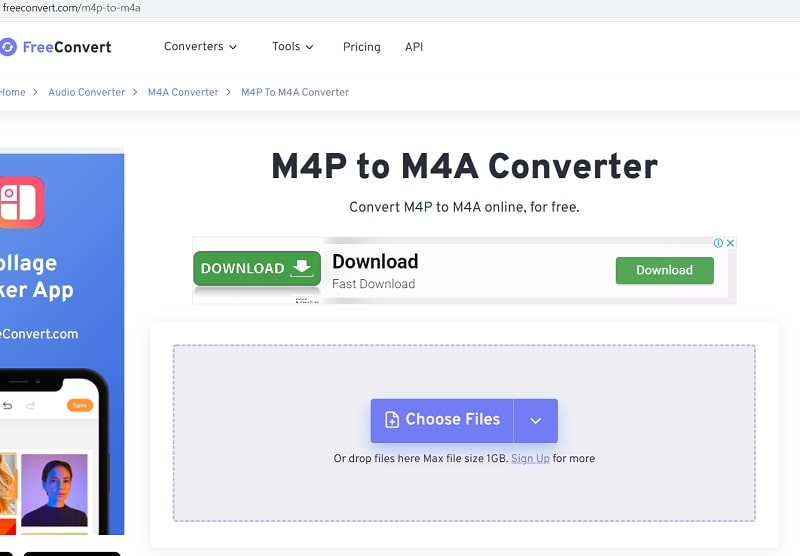 Convert M4P to M4A Using FreeConvert Online