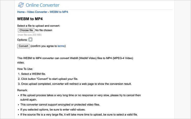 Online Converter Webm to MP4