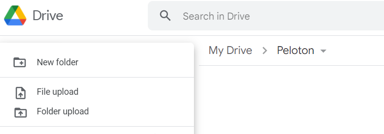 upload the files on the drive